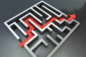 Red Strategy line through maze