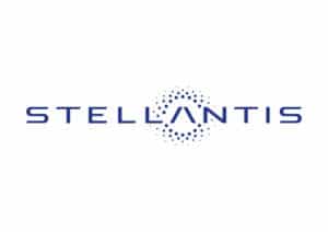 Stellantis logo in blue on white background
