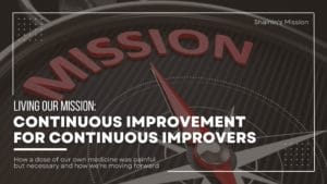 Compass pointing to word mission with title of blog overlaid on it