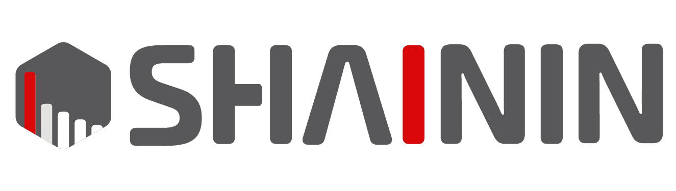 Shainin Logo 2022 - Hexagon Logomark with embedded Pareto and Shainin Name with Red I