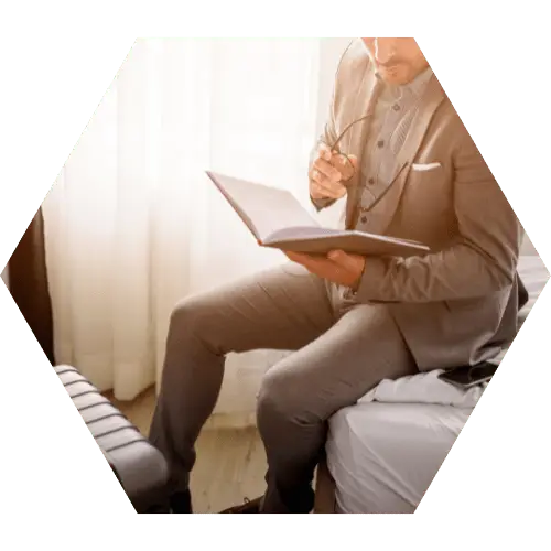 Consultant reviewing files