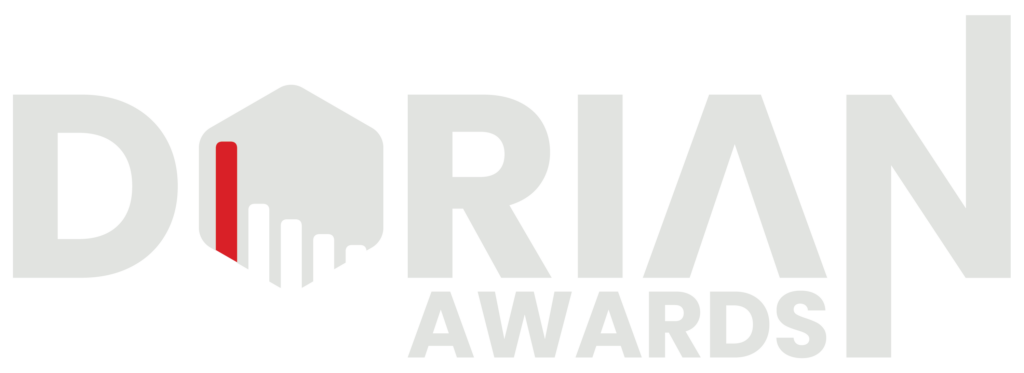 Dorian Awards logo with red bar in pareto icon