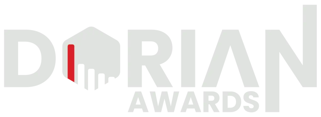 Dorian Awards logo with red bar in pareto icon